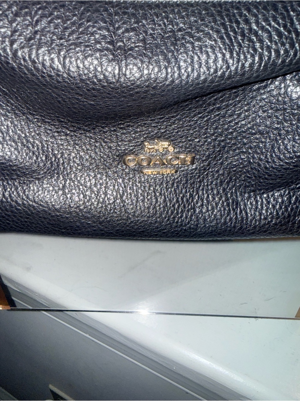 Coach Court Charlie Black Pebbled Leather Backpack Gold Hardware Pristine - Picture 8 of 11